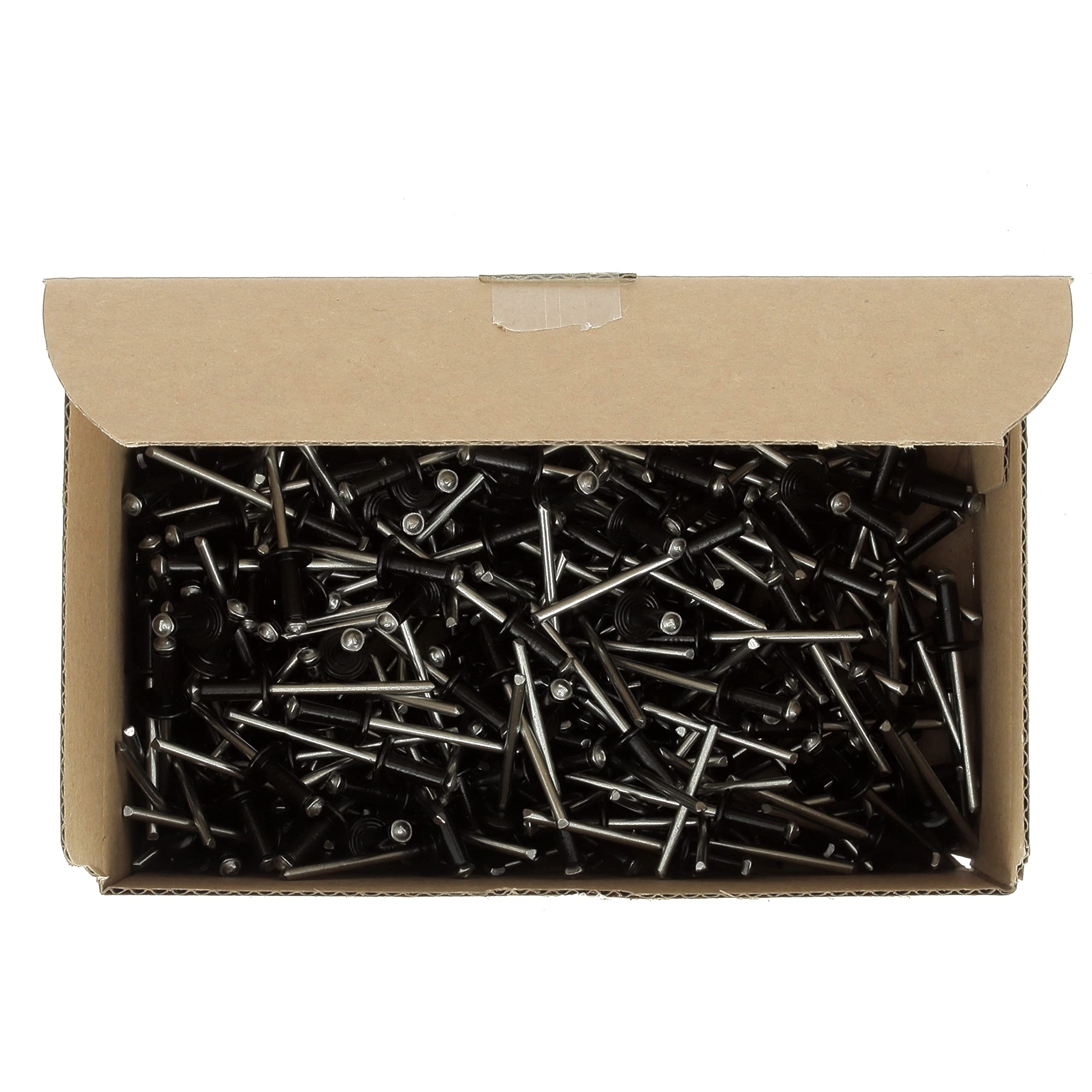 Restagraf - Rivets Épanouis Noirs pour Plaques d'Immatriculation - Diamètre 4 mm - Fixation Durable sur Carrosserie ou Support Plastique - Réf. 4920 - Boîte de 250