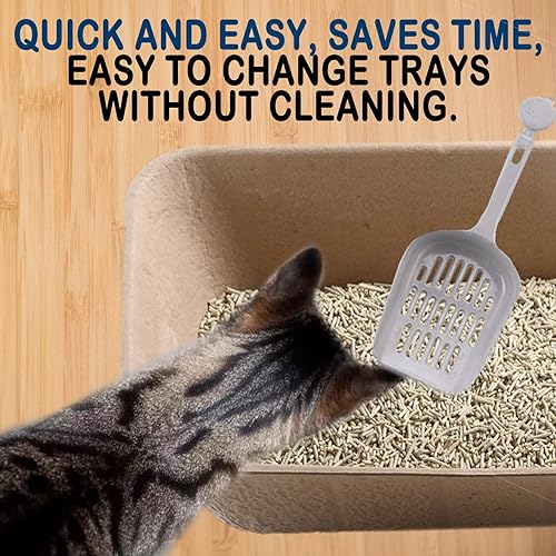 Miniatura 2 de PINVNBY 8 Pcs Disposable Litter Boxes for Cats Paper Cat Litter Trays Cardboard Liner Tray for Kitty, Rabbit and Other Small Animal Indoor Outdoor