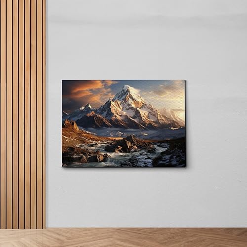 Miniatura 6 de Canvas Framed Canvas Wall Art Wood Panel, Wall Art Nature, The Grand Mountain Range During Sunrise, Rock Mountain Wall Art, Canvas Prints, Arts
