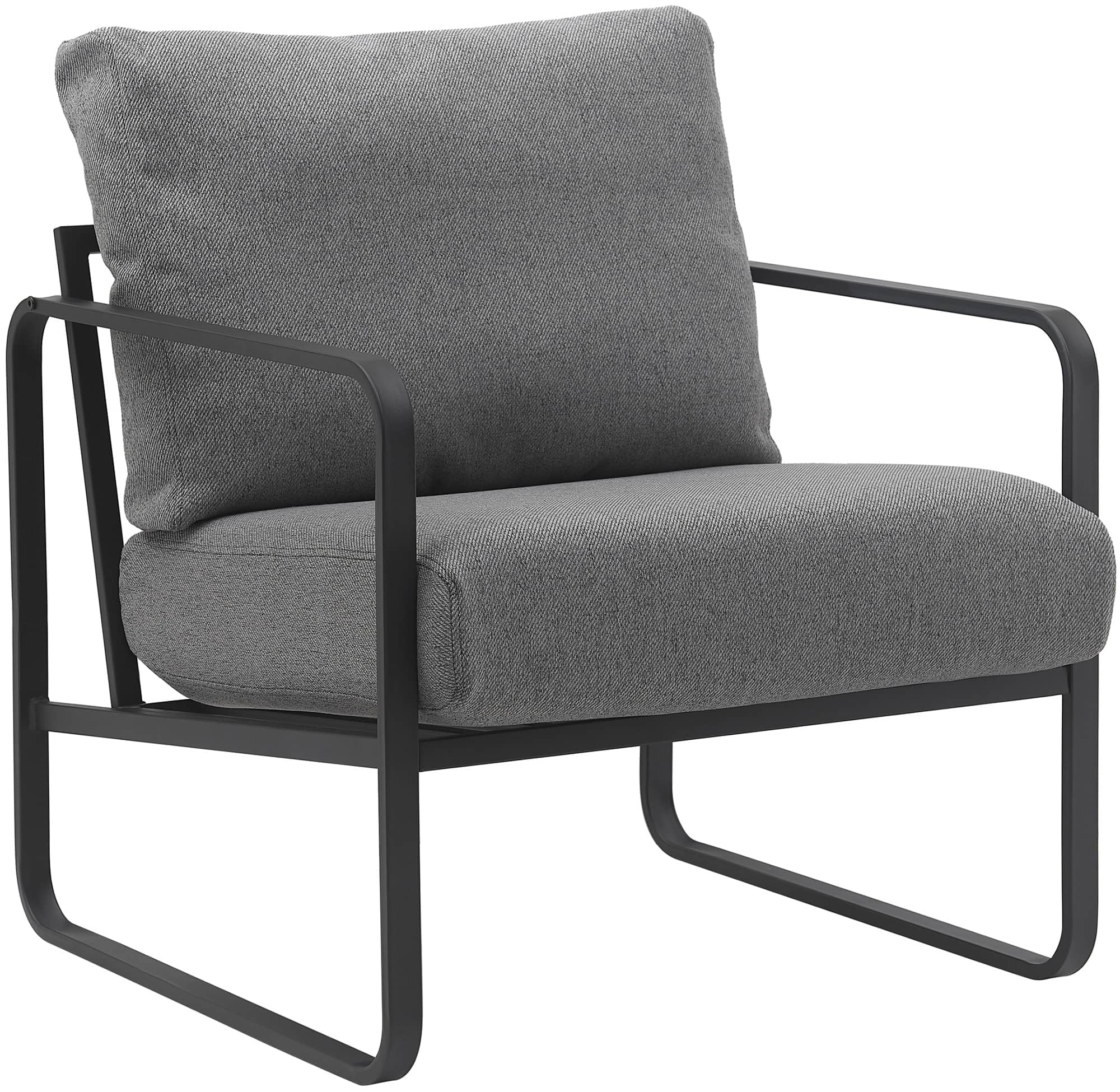 CLP Lounger Manea I Relaxsessel Kunstleder Oder Stoff Bezug I Mit Stabilem Metallgestell I Gepolsteter Clubsessel, Farbe:dunkelgrau, Material:Stoff