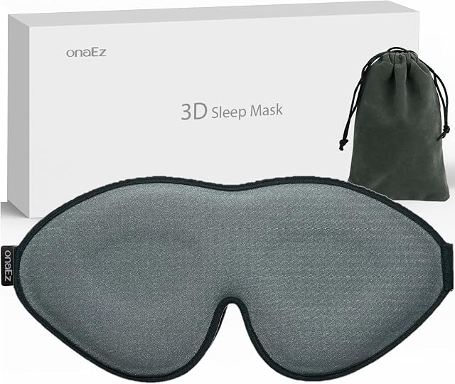 onaEz Sleep Masks, 2023 Upgraded 100% Darkness 3D Sleep Eye Mask with 12mm Recessed Eye Sockets, Breathable Comfortable Soft Milk Ice Silk Sleeping Mask for Traveling Napping All Night Sleeping Yoga