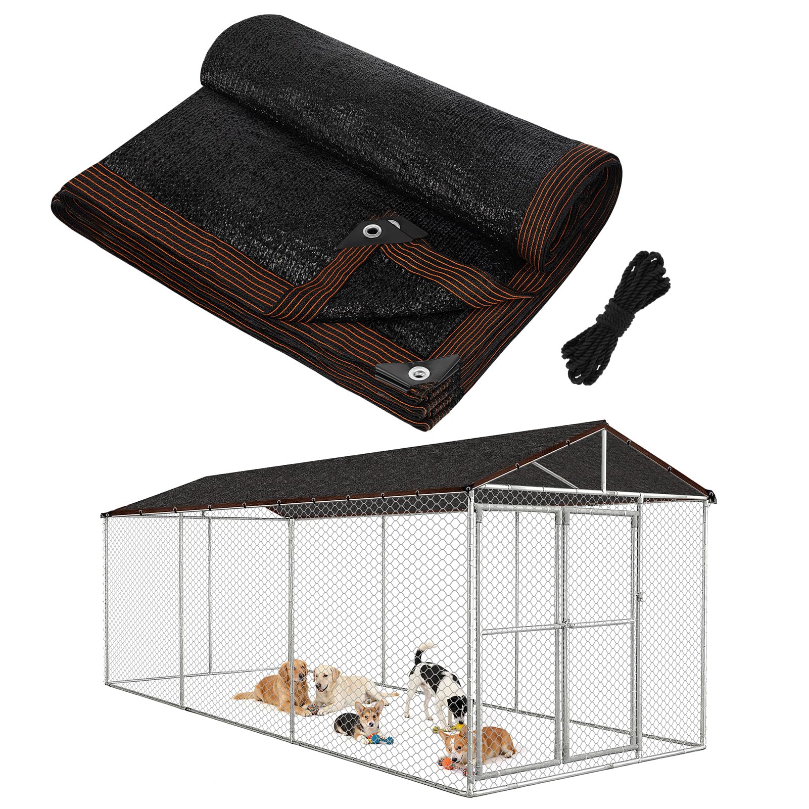 MEWTOGO 95% High Density Dog Kennel Shade Cover - 10x20ft Anti-Tear & Easy Setup Shade Cloth for Garden Outdoor Patio Greenhouse Balcony Chicken Coop Pet Crate - crates houses and pens | Mubboo