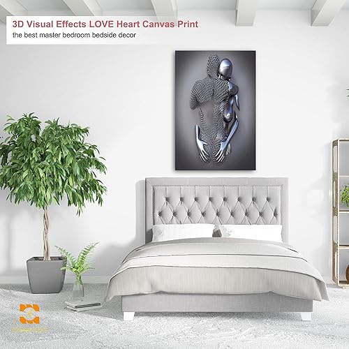 Miniatura 8 de HIPOCAPO Arte de pared 3D para decoración de pared, arte de pared con efecto metálico 3D, manos combinadas para arte de pared moderno, arte de pared