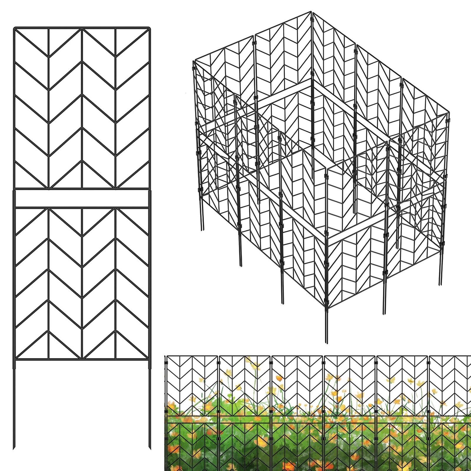 YBING Tall Decorative Garden Fence