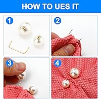 Vista 6 de Paquete de 9 broches de perlas antiexposición, pines de decoración para ropa, suéter, broche, camisa, chal, clips