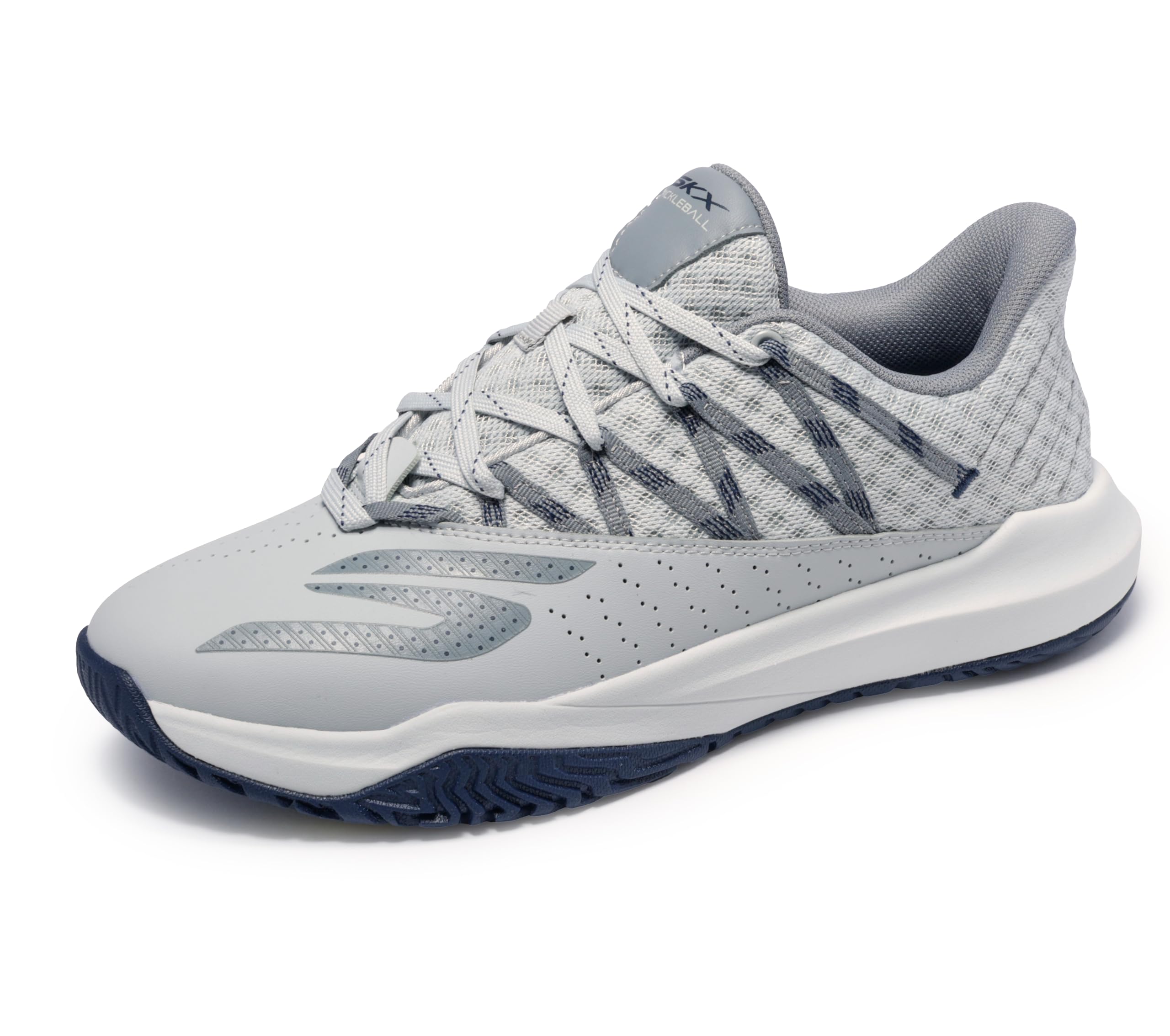 bark 62B8005 グレー Skechers Tênis masculino Viper Court Rally Pickleball, Cinza/azul