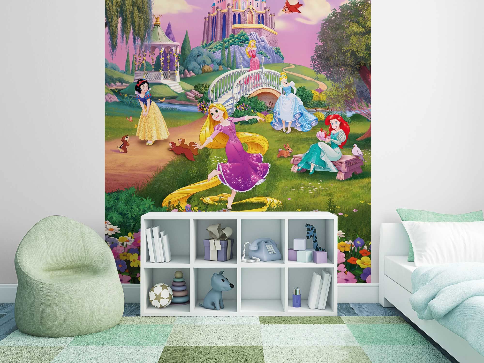 Komar Colourful Photo Wallpaper - Princess Sunset - Size 184 X 254 Cm - Disney Princess Children's Room Wallpaper