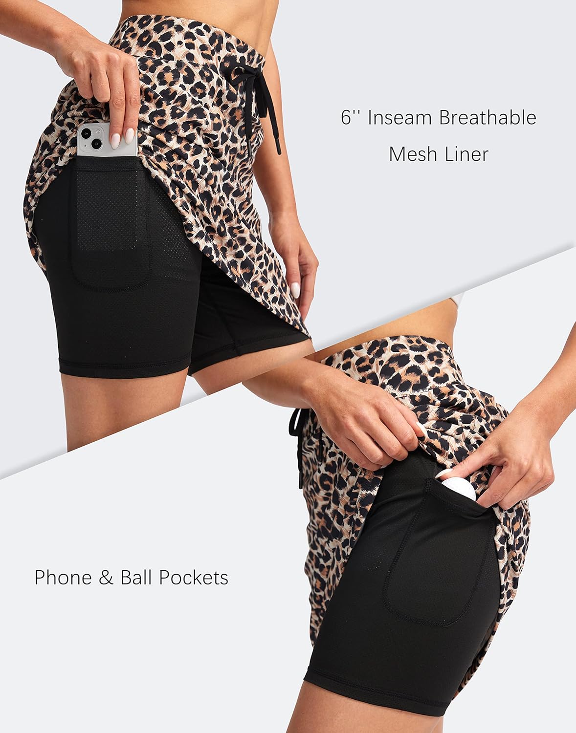 SANTINY Women's 20'' Knee Length Skorts Skirts 6 Pockets High Waisted Drawstring Long Athletic Tennis Golf Skirt Women - Image 4