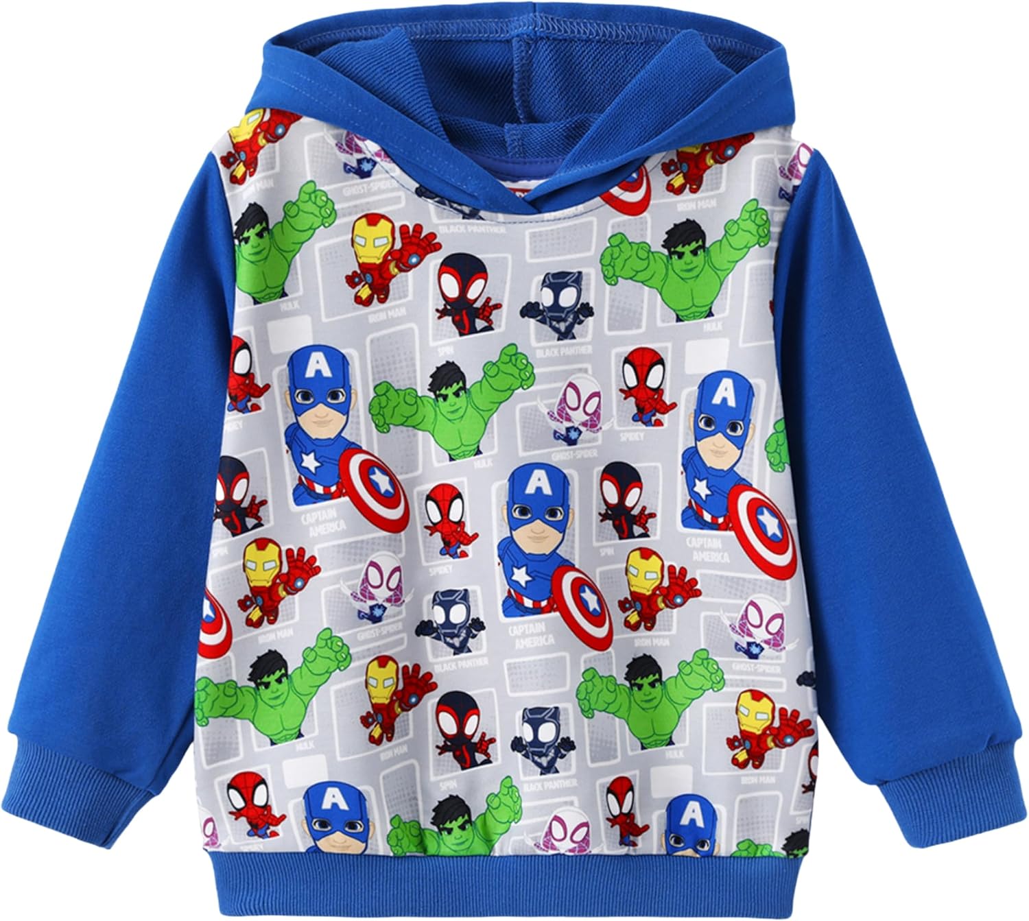 Marvel Avengers Spiderman Iron Man Captain America Venom Boy Girl Hoodie Graphic Sweatshirt Lightweight Cloth Pullover 2-9Y