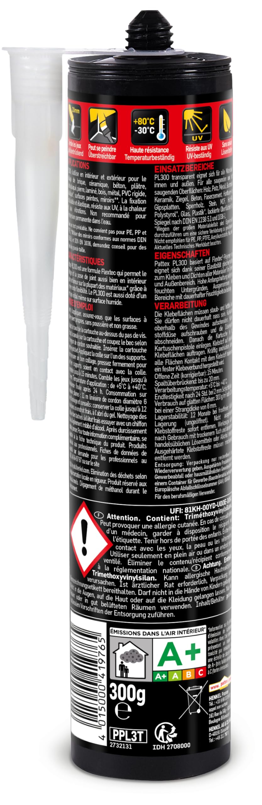 Pattex, PPL3T, Montaggio PL 300 T