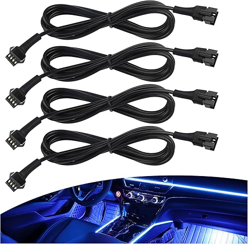 Cable de extensión de tira de luz LED de 60 pulgadas, cable de extensión LED estándar de 4 pines para luces de roca de camión, luces interiores de