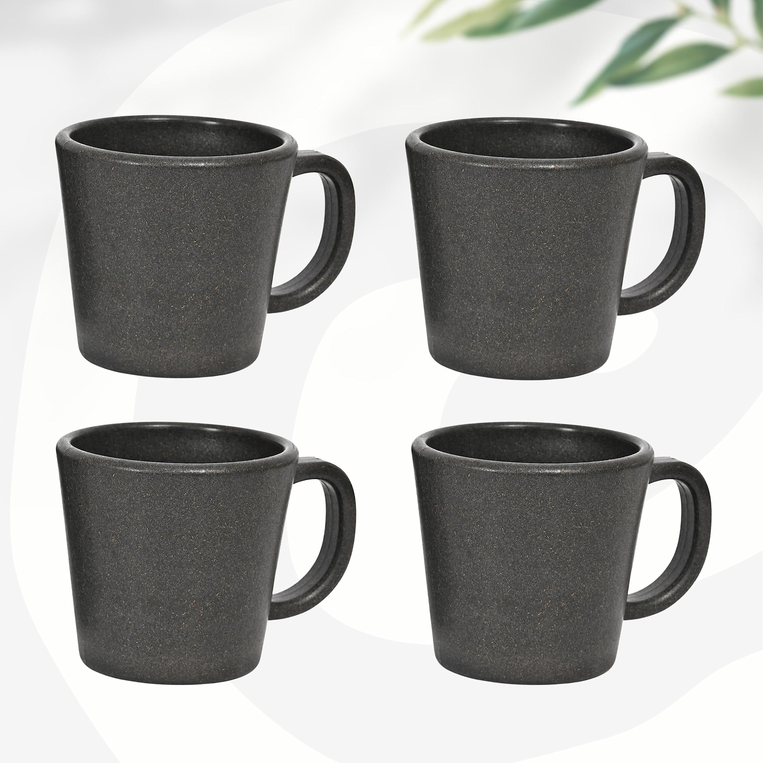 Eha Earth-Friendly Majestic Coffee Mug Set of 4 |375 ml|Made with Rice Husk & Bamboo Fibers|Microwave Safe|Hot & Cold Coffee Cup, Milk & Tea Cup |Matte Finish Mugs for Coffee |Charcoal (B0CB1VX7H2) Amazon Price History, Amazon Price Tracker