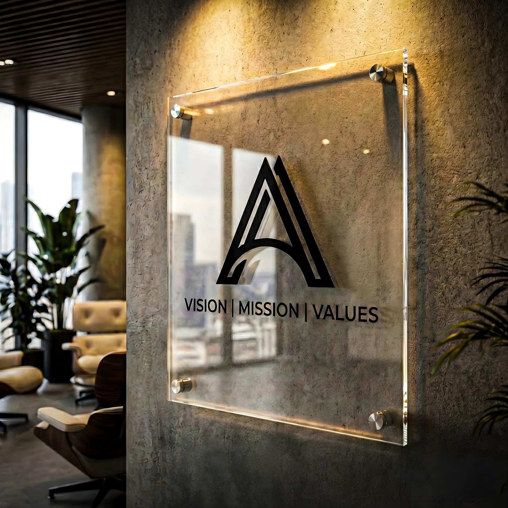 Custom Logo Sign - Personalized Logo Sign for Business - Custom Acrylic Sign for Office Wall & Storefront - Professional Business Signs for Wall - [Logos Personalizados para Negocio]