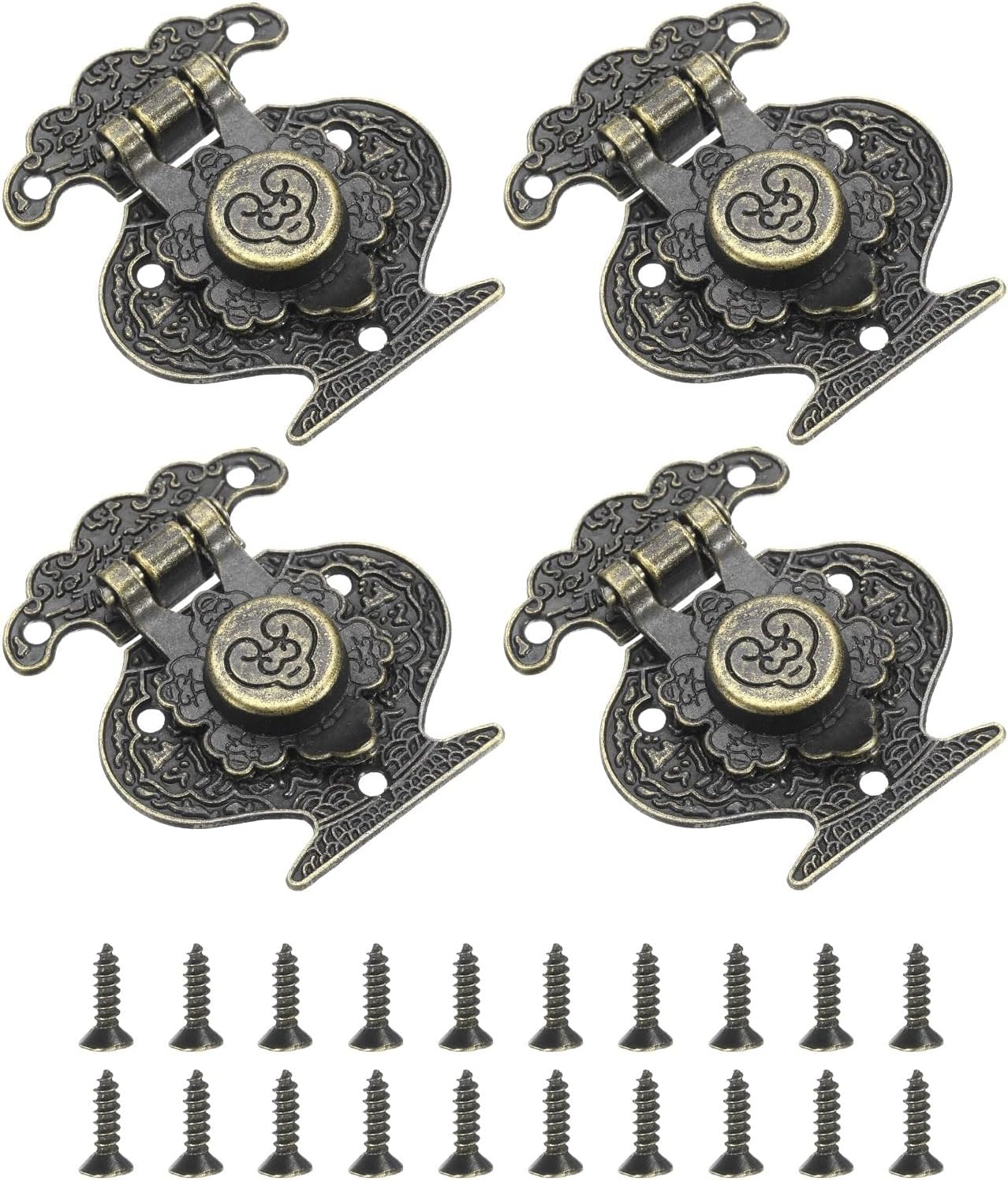 Jewelry Box Latch 4pcs Hasp Clasp Latch Lock Decorative Retro Toggle Alloy for Jewelry Box Suitcase Toolbox Wooden Case(79 x 64mm)