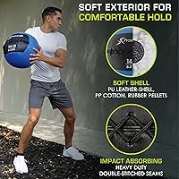 Vista 3 de ProsourceFit Pelotas medicinales suaves, bolas de pared y ejercicios dinámicos de cuerpo completo, color gris, 25 libras