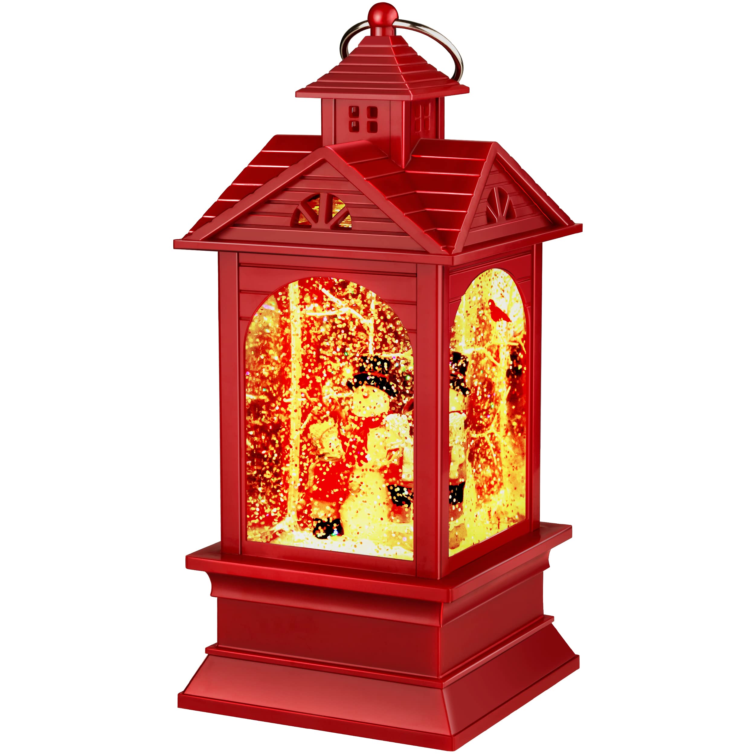 Buy [Upgraded 2022] Christmas Snow Globe Lantern with Snowman, Battery ...