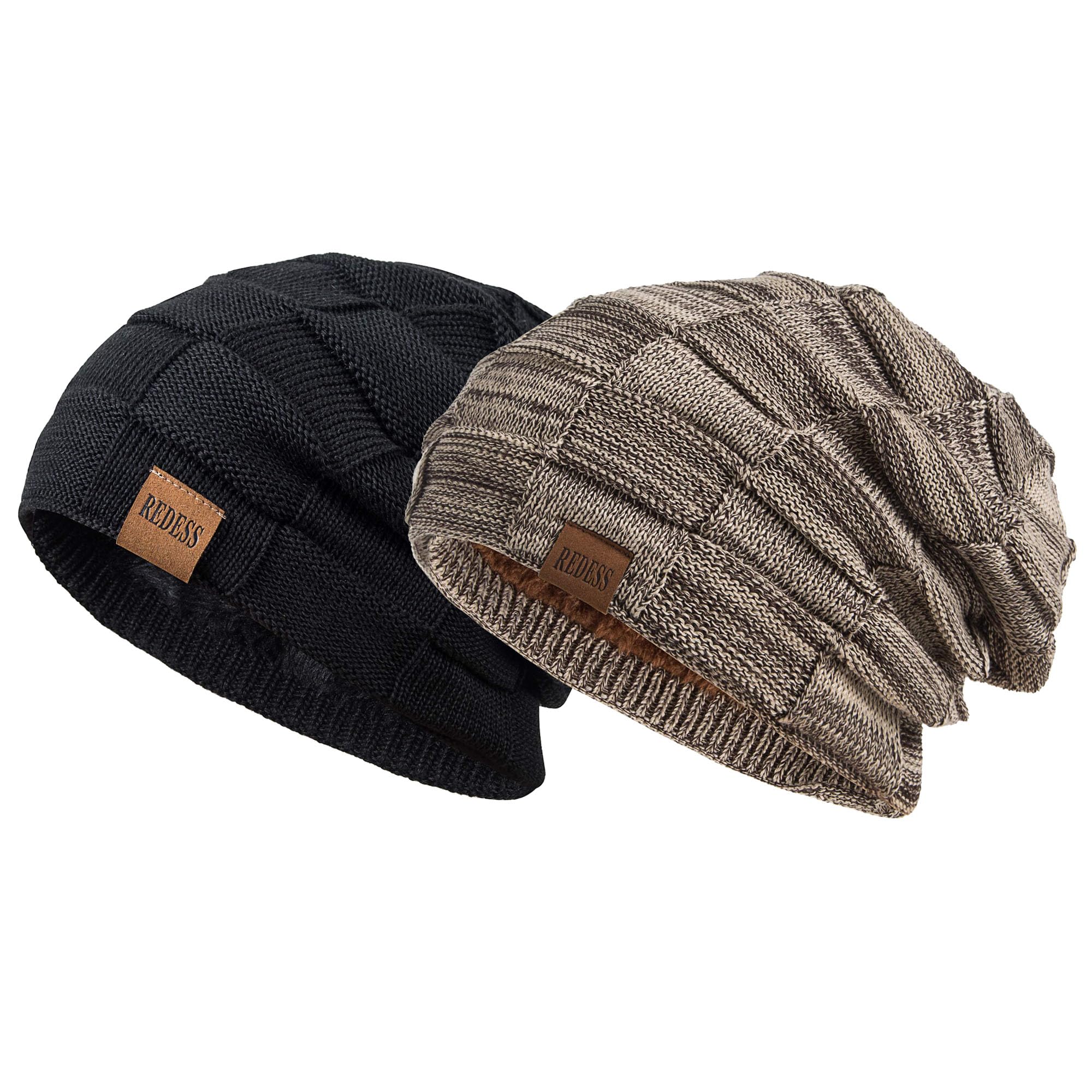 REDESS Cappello a Berretto per Uomini e Donne Cappelli Caldi Invernali in Maglia Slouchy Cappello a Cranio Spesso