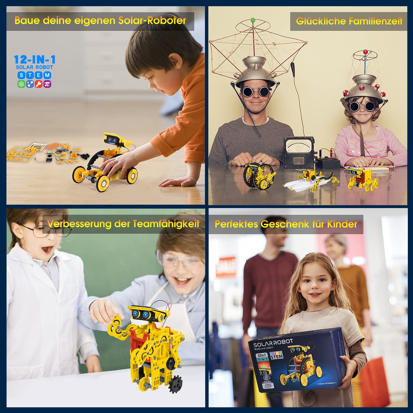 Solar Roboter Spielzeug ab 8 Jahre,OMWay 12-in-1 STEM Experimente für Kinder Alter 9 10 11 12,Konstruktionsspielzeug Bausatz,Geschenke Spielzeug für 13 14 Jährige Junge Mädchen