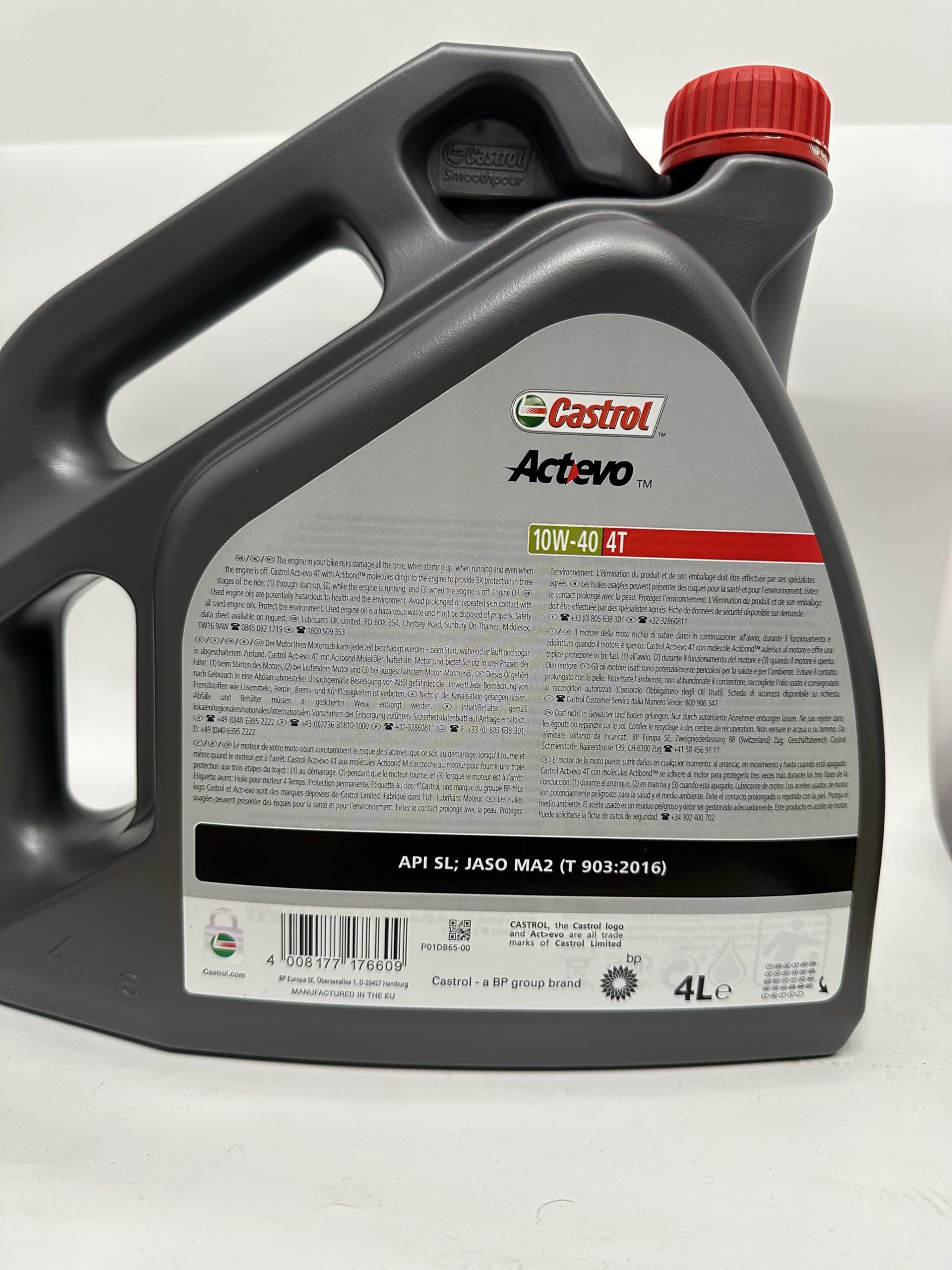 OLIO CASTROL 4 LITRI ACT-EVO 10w40 SEMISINTETICO TAGLIANDO MOTO 4T JASO MA2 API SL BG_CA15EC3D