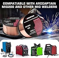 Vista 7 de ARCCAPTAIN Alambre de soldadura MIG, alambre MIG ER70S-6, 2 libras, acero al carbono sólido de gas, alambre de soldadura MIG de baja salpicadura