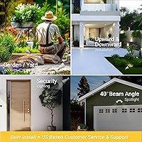 Vista 5 de NUWATT Luz de inundación de bala de 25 W, luces LED de paisaje para exteriores, 3500 LM iluminación exterior brillante para patio, 30K/40K/50K