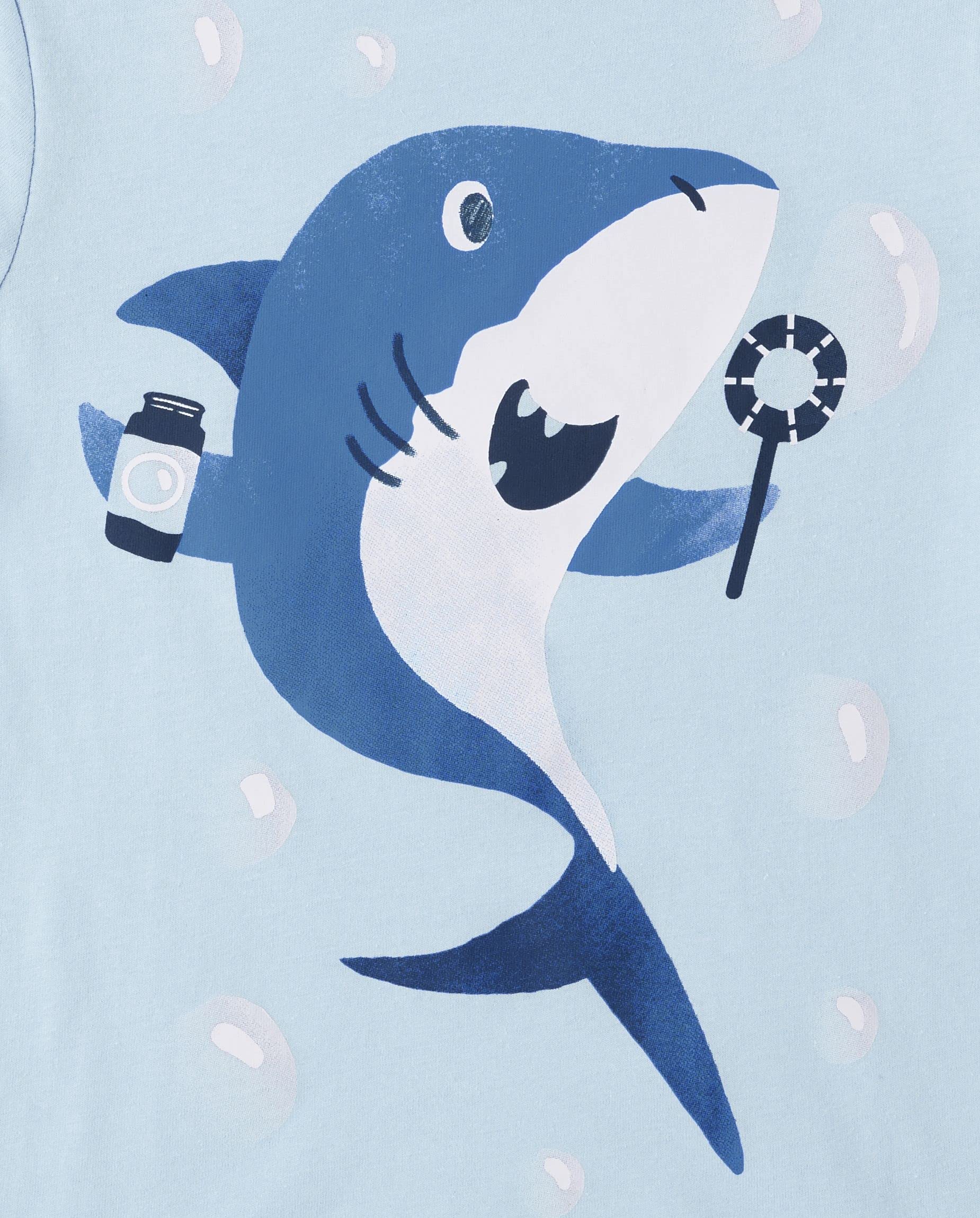 The Children's Place Camisetas unisex de manga corta con estampado de dinosaurios, animales, coches, 2 unidades