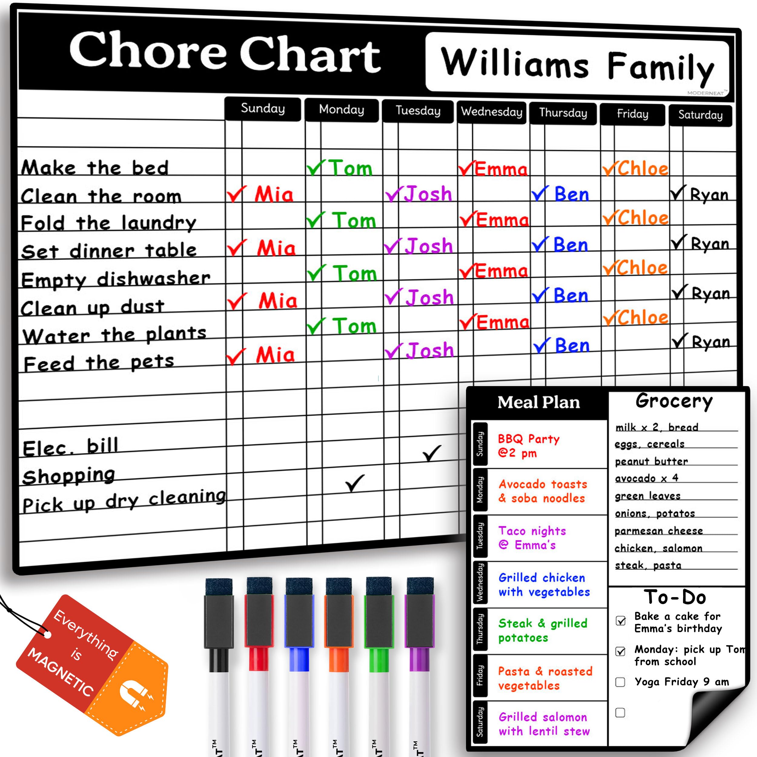 Amazon.com: Magnetic Chore Chart Dry Erase Whiteboard Set