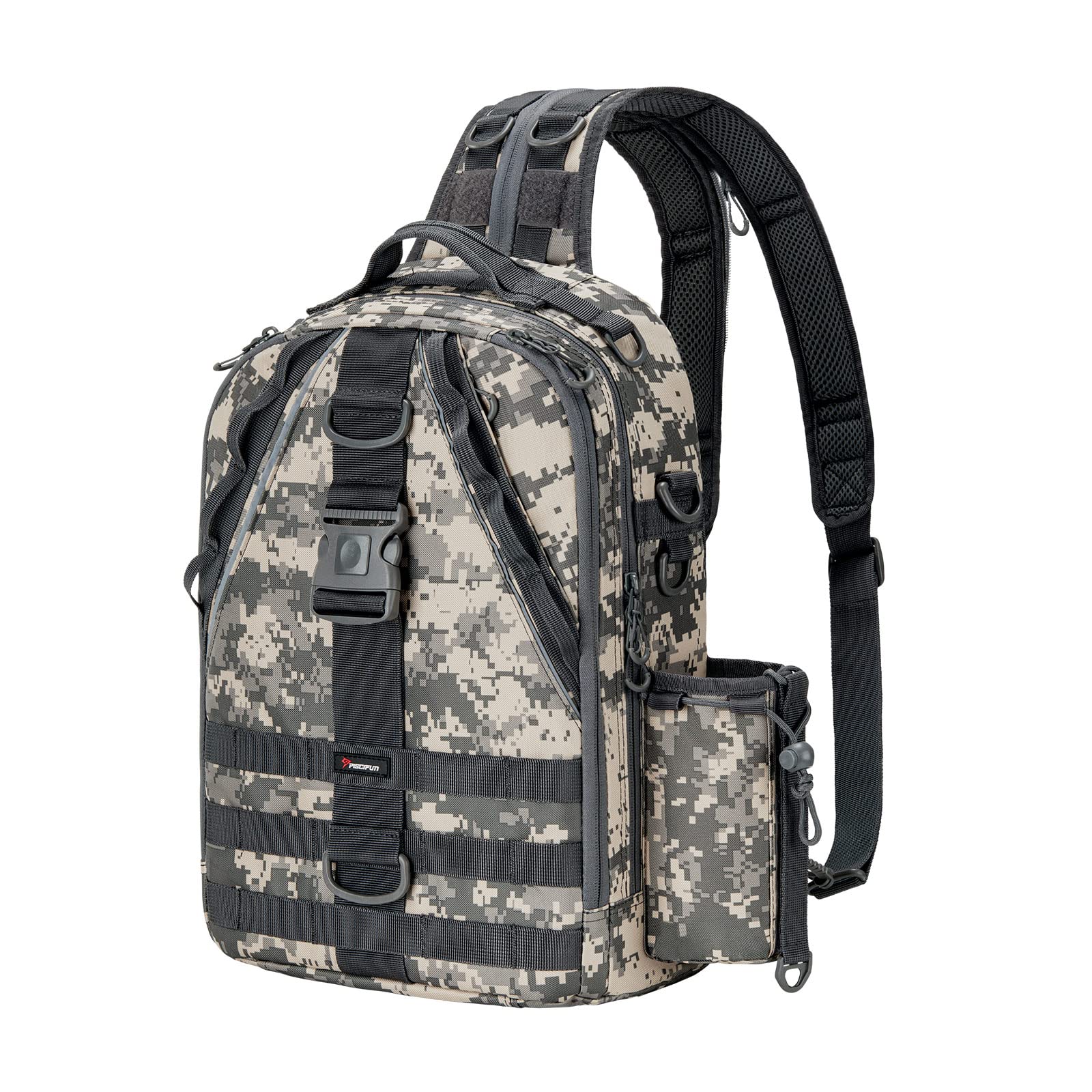 Piscifun Fishing Tackle Backpack with Rod & Gear Holder, Lightweight Outdoor Water-Resistant Fishing Shoulder Storage Bag