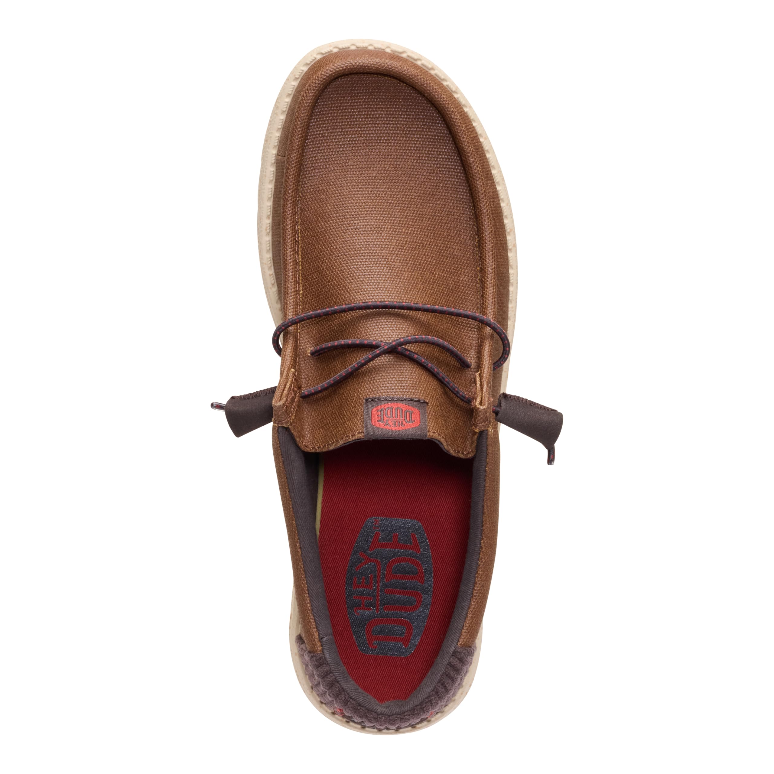 HEYDUDE - Wally Waxed Casual da Uomo - Scarpe Casual Slip-on - Stile Mocassino, Marrone, 45