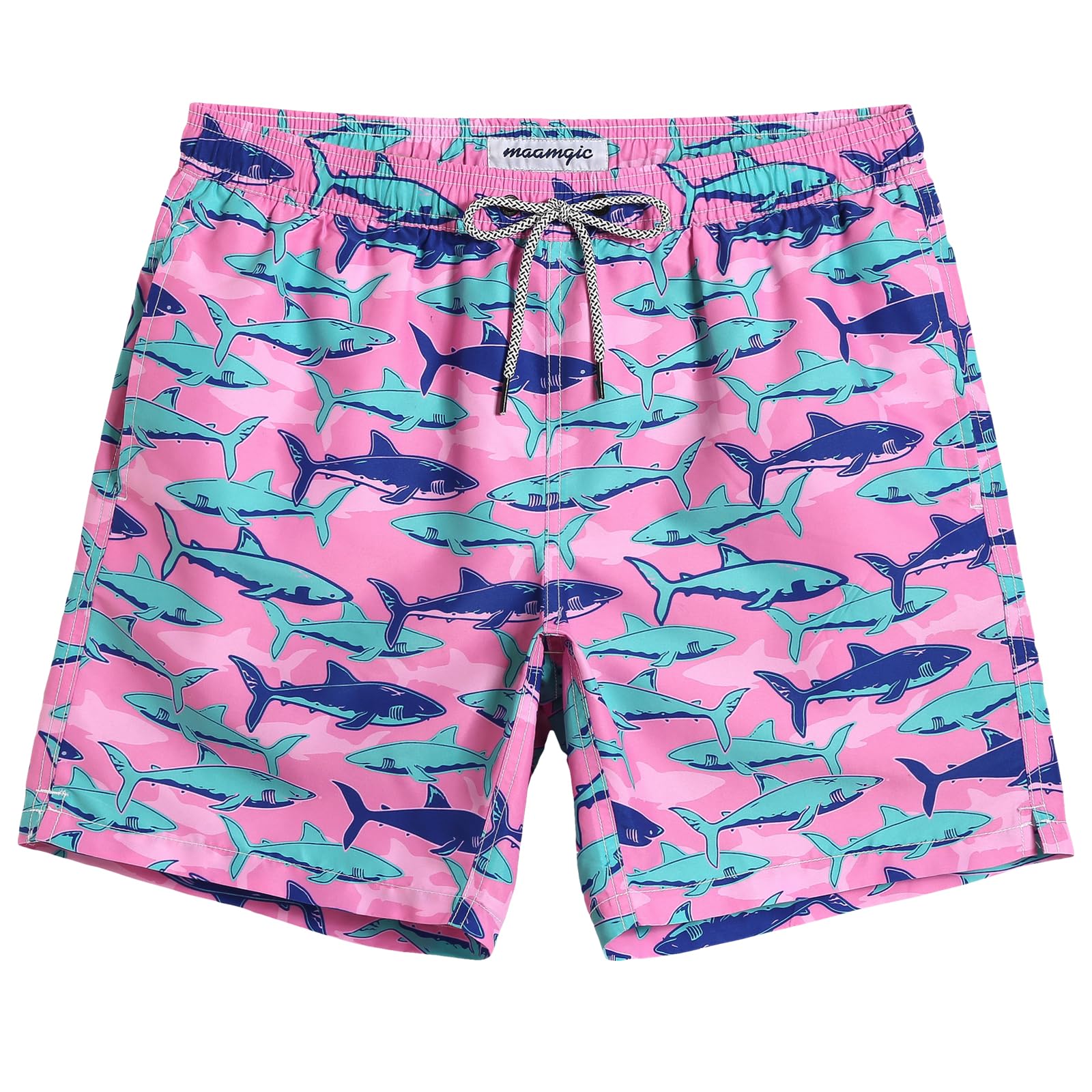 MaaMgic Mens Slim Fit Quick Dry Short Swim Trunks with Mesh Lining