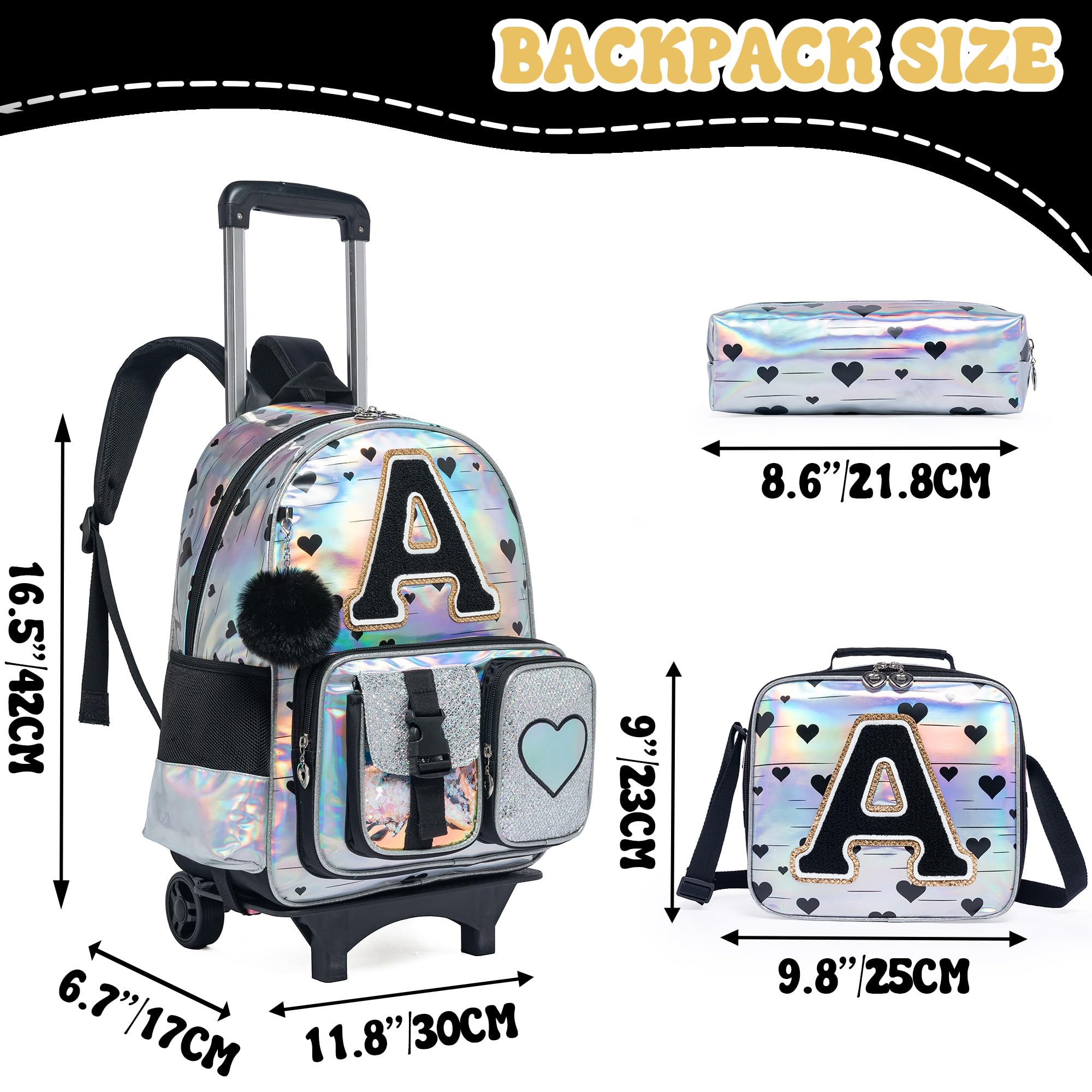 HTgroce Mochilas Trolley Escolares para Niñas para la Escuela Primaria