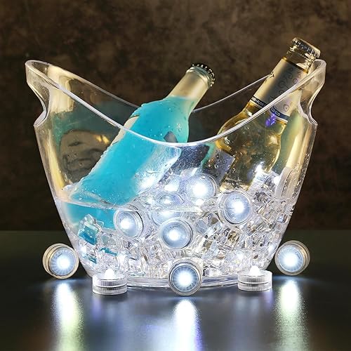 Miniatura 10 de idyl light Luces LED sumergibles, luces de té impermeables, mini luces de piscina subacuáticas que funcionan con pilas, velas de té para decoración