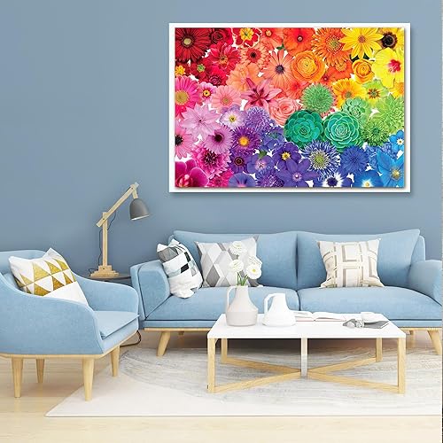 Miniatura 5 de Rompecabezas para adultos de 1000 piezas, juego de rompecabezas de flores de arco iris, grande, 1000 piezas de arte para adultos, adolescentes,