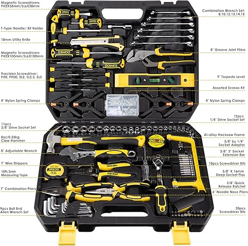 Miniatura 10 de DOWELL Juego de herramientas de 128 piezas juego de herramientas de reparación de automóviles kit de herramientas para el hogar juego de brocas de