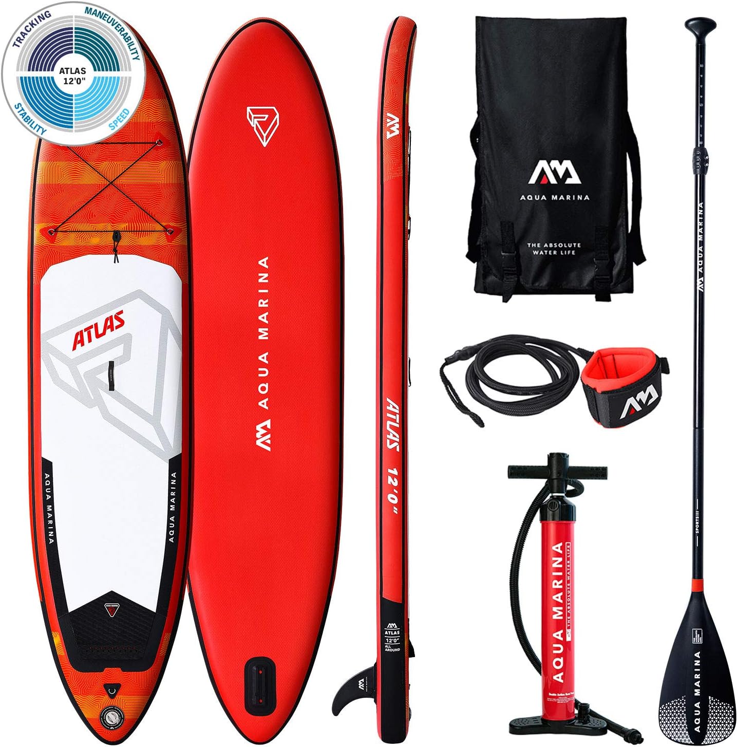 AM AQUA MARINA Stand up Paddle Board, Set Gonfiabile Atlas 2020 iSUP