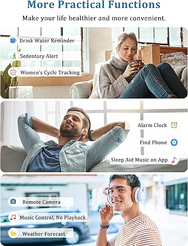 Miniatura 7 de Reloj inteligente, Alexa integrado, para responderhacer llamadas de 1.732 in, reloj inteligente para mujeres y hombres, reloj deportivo de 1.83