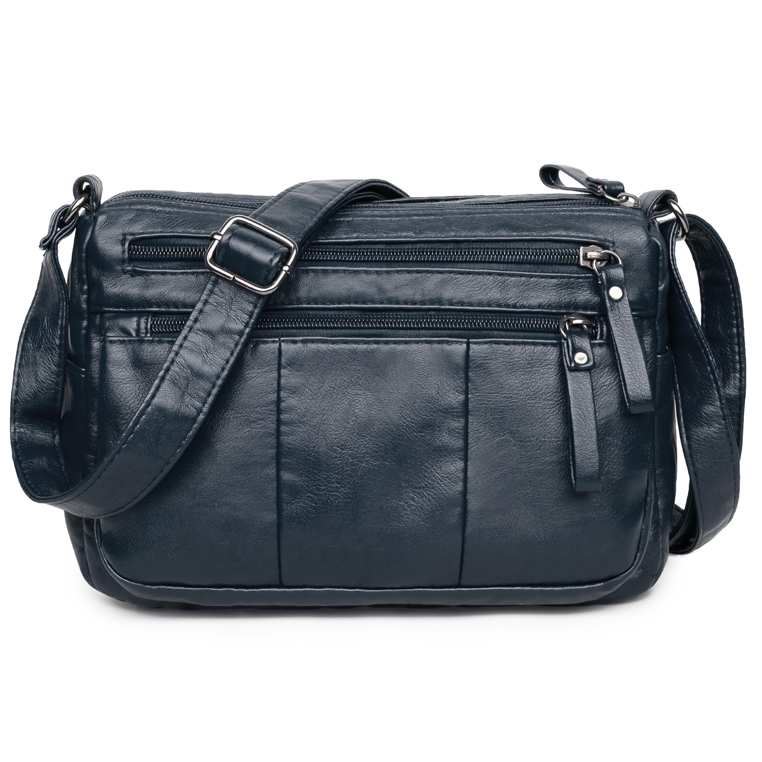 VOLGANIK ROCK Purses for Women Soft PU Leather Shoulder Bag Ladies Crossbody Purse and handbags Lightweight Pocketbook, Dark Blue-10.2", M