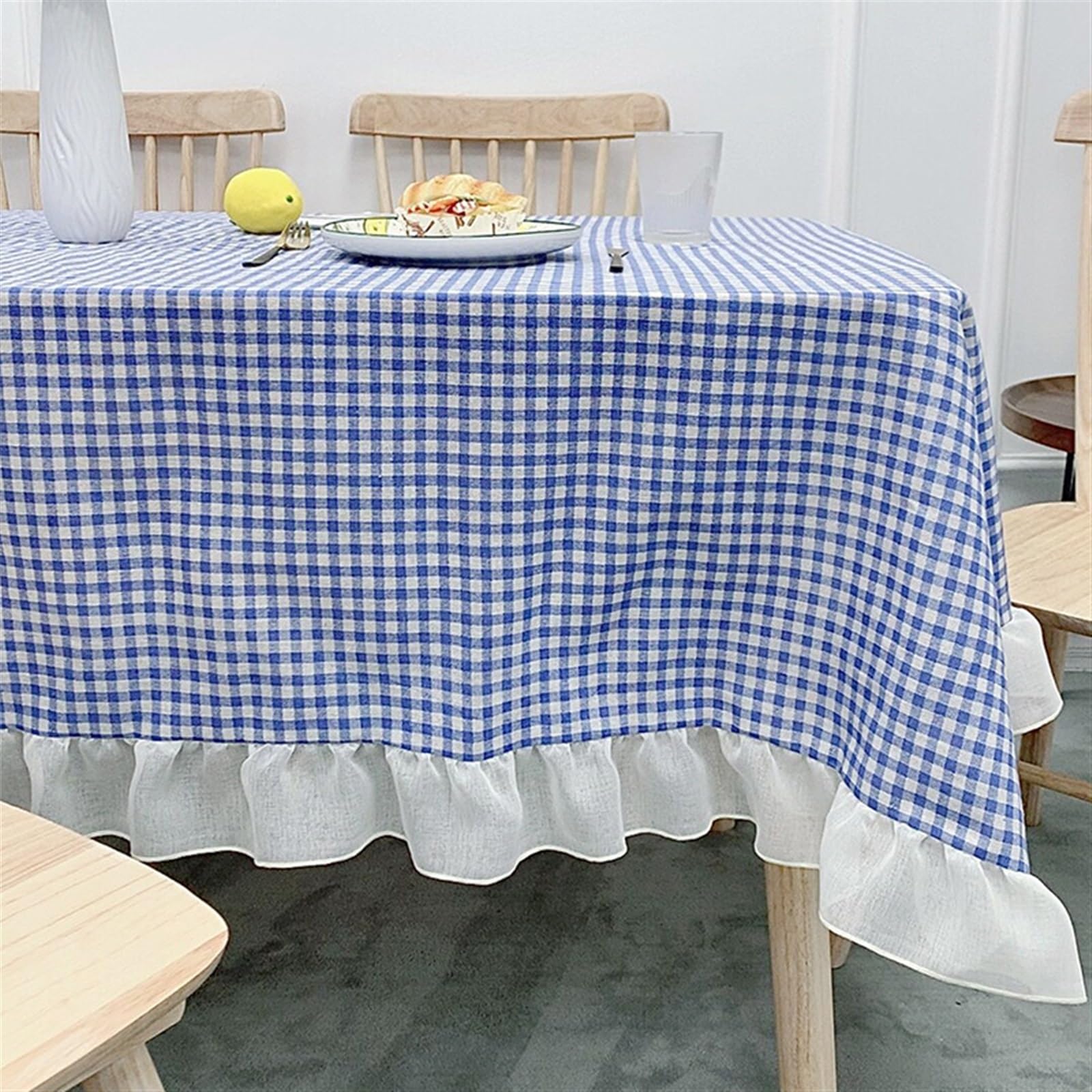 Nappe en coton et lin haut de gamme au motif carreaux PUIOKA