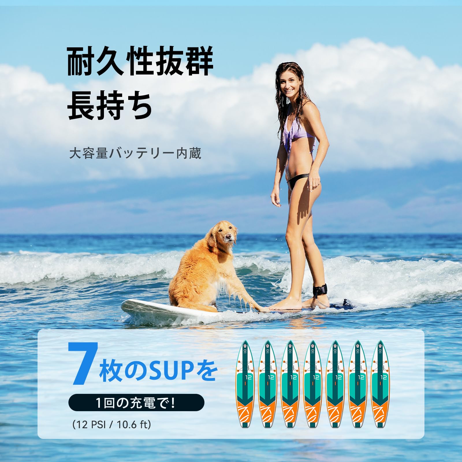 Amazon.co.jp: TOPUMP 充電式SUPエアポンプTPS300、20 PSI