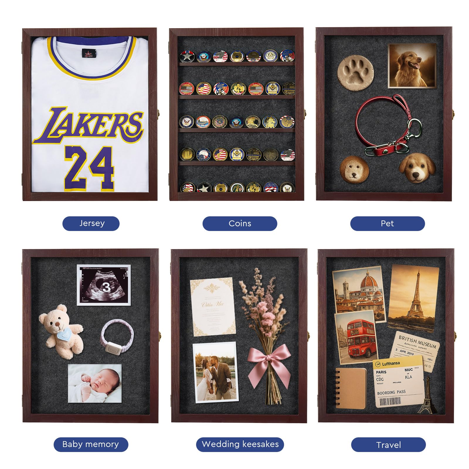 13X17 Large Jersey Frame Display Case, Shadow Box Frame with Slot for Graduation/Pet/Medal/Coin/Wedding Keepsakes, Anniversary/Birthday/Bridal Shower/Engagement/Wedding Registry/House Warming Gifts