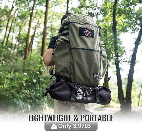 Miniatura 2 de ONETIGRIS OasisFlex - Silla de campamento, silla plegable de respaldo alto con bolsa de transporte, ideal para camping, playa, picnic, parque,