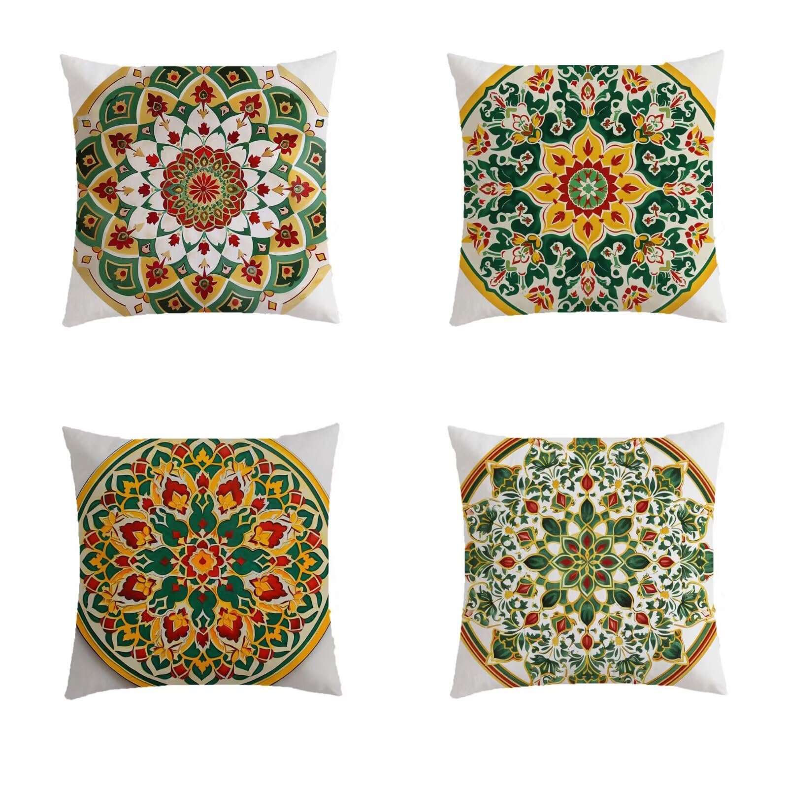 Housse de coussin 80x80cm avec fermeture invisible et motif Datura double face S843