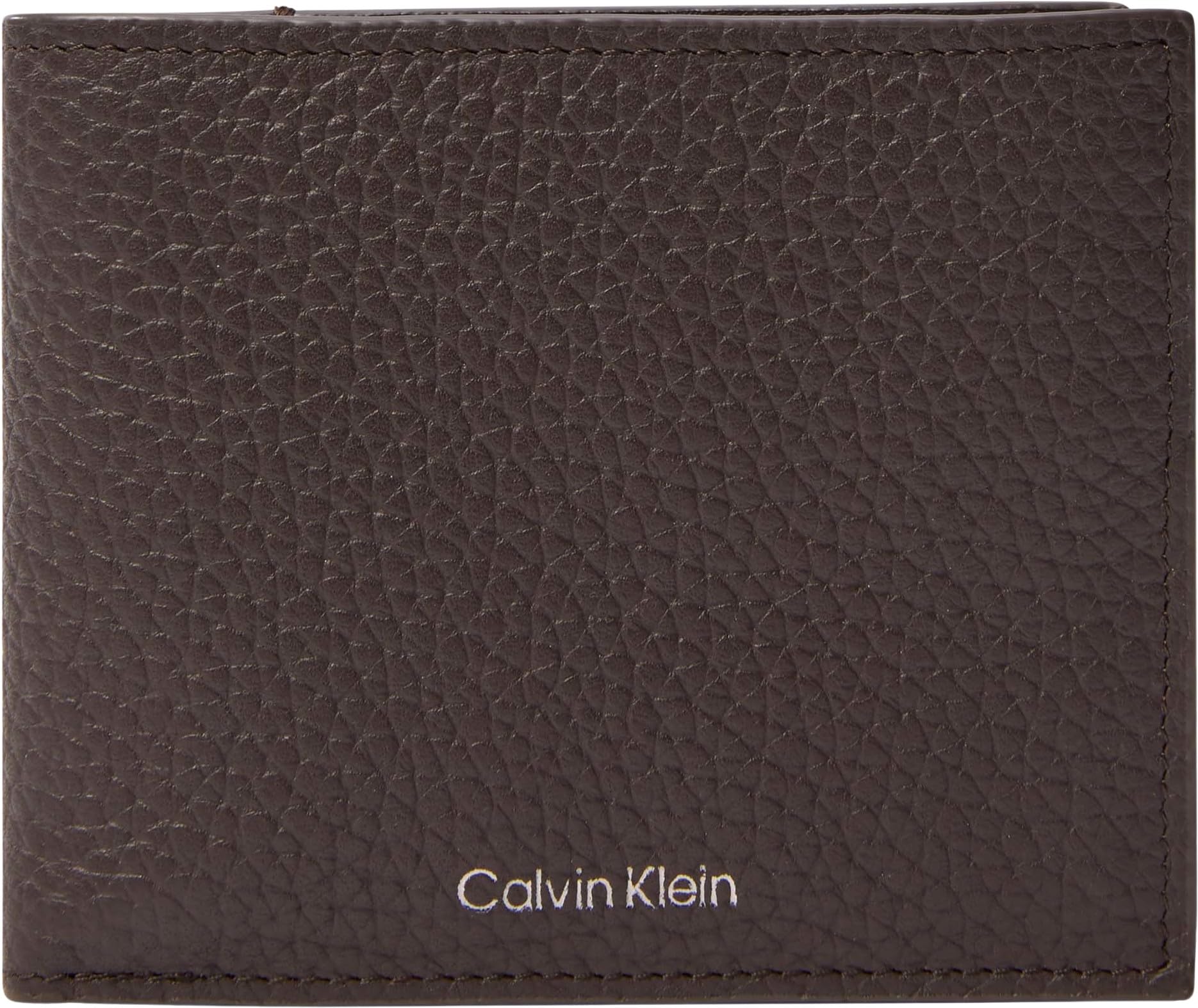 Calvin Klein Men's FOIL Emboss EW Billfold W Coin LV04D1138G Wallets, Brown (Ck Dark Brown), One Size