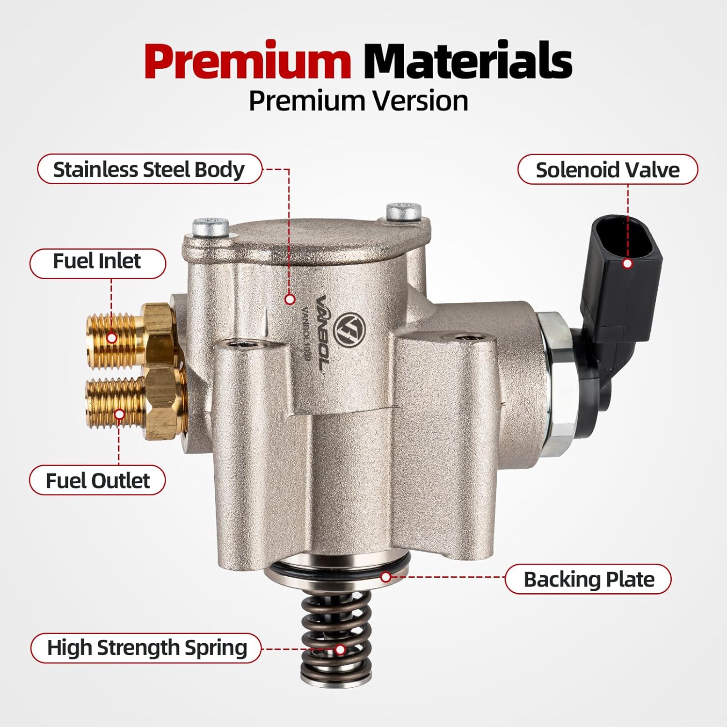 High Pressure Fuel Pump Compatible with Audi Q7 2007-2009, for Volkswagen Touareg 2007-2010, Porsche Cayenne 2008-2010 V6 3.6L GAS Replace 03H127025C HPP0013 HM10042