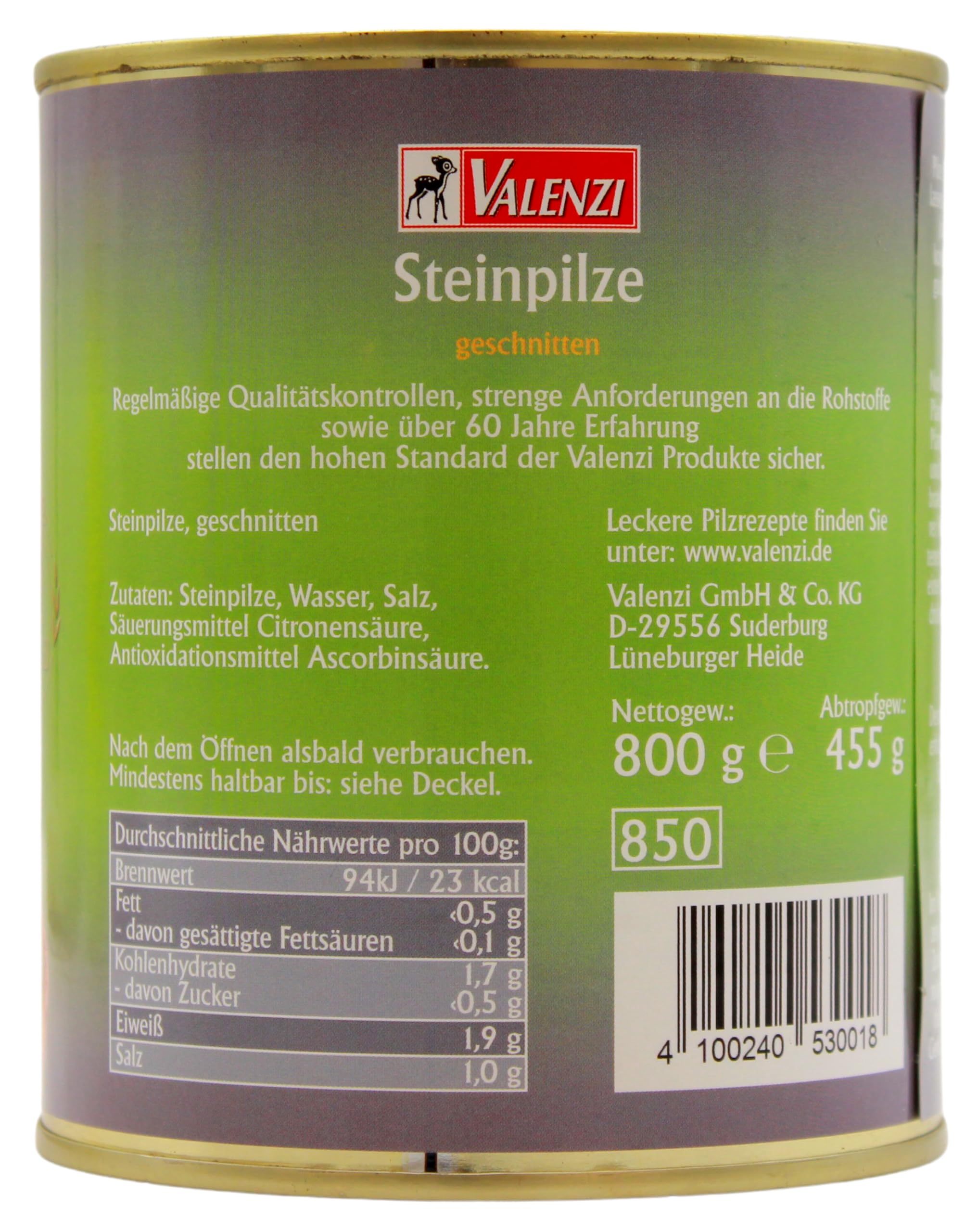 Valenzi Wildpilze Steinpilze geschnitten, 6er Pack (6 x 455g)
