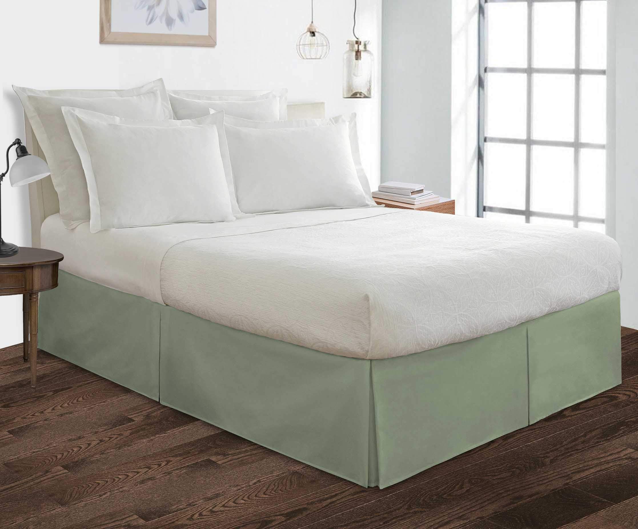 SGI Bedding Pleated Bed Skirt Cal-King Size Moss 21 Inch Drop Length Microfiber Made