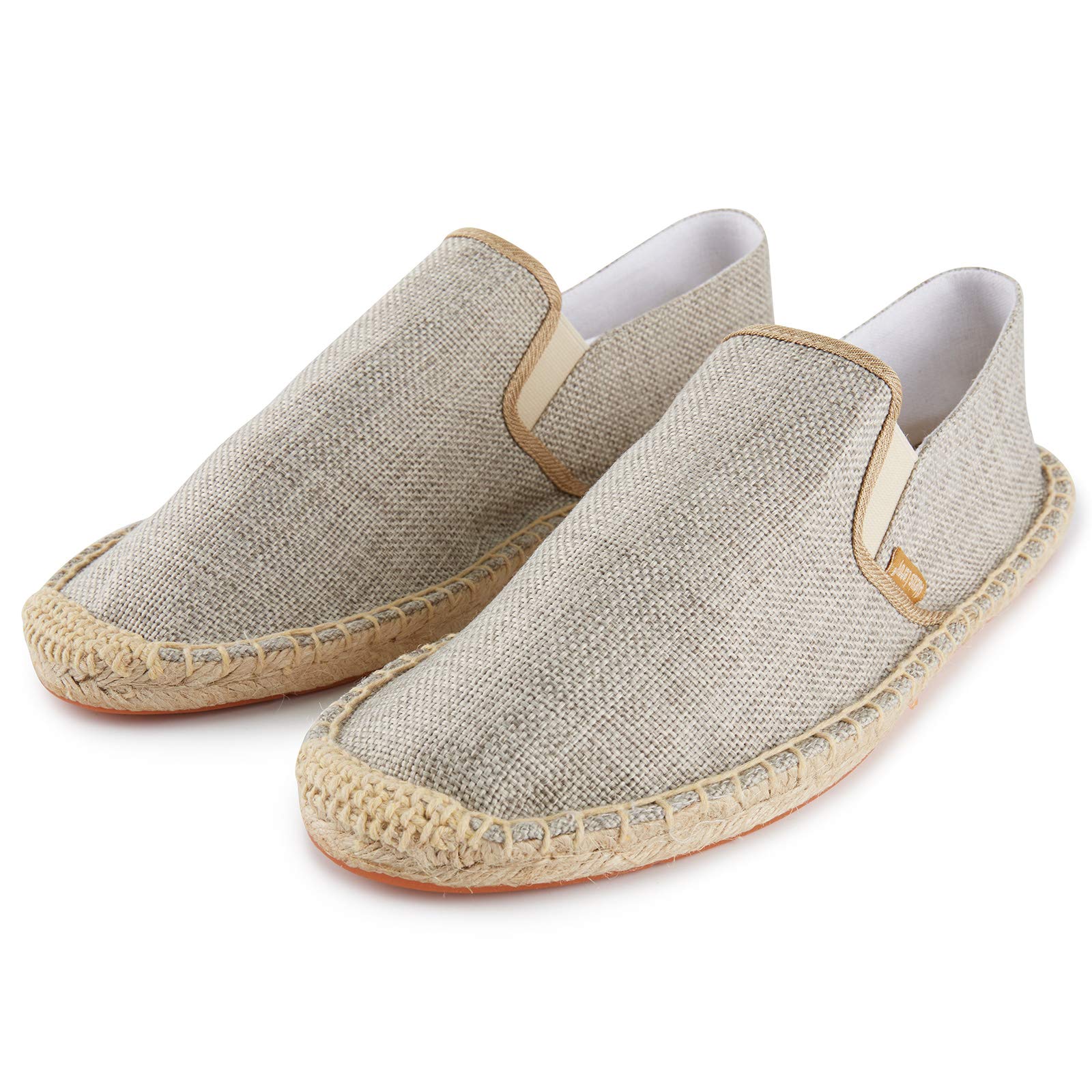 Alexis Leroy Jednolity kolor Slipper Espadryle Męski Flats Slip-On z płótna żaglowego Beżowy 45 EU