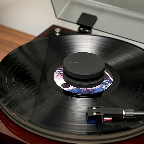 Miniatura 9 de Fluance Kit de accesorios de vinilo para tocadiscos y discos con pinceles de fibra de carbono antiestáticos, plato acrílico esmerilado y peso de