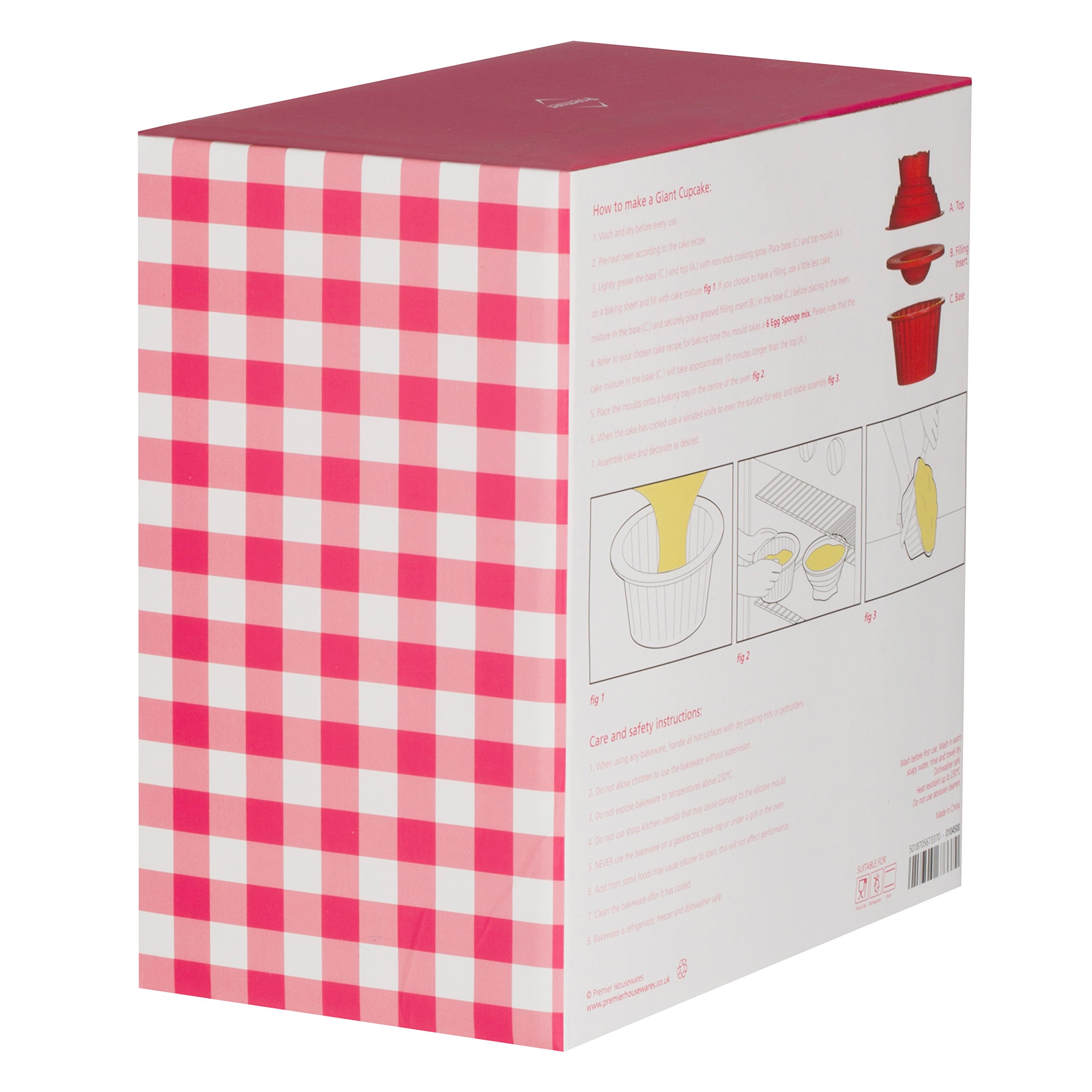 Premier Housewares 0104500 Moule à Gâteau Géant de 3 Pièces en Silicone Rouge