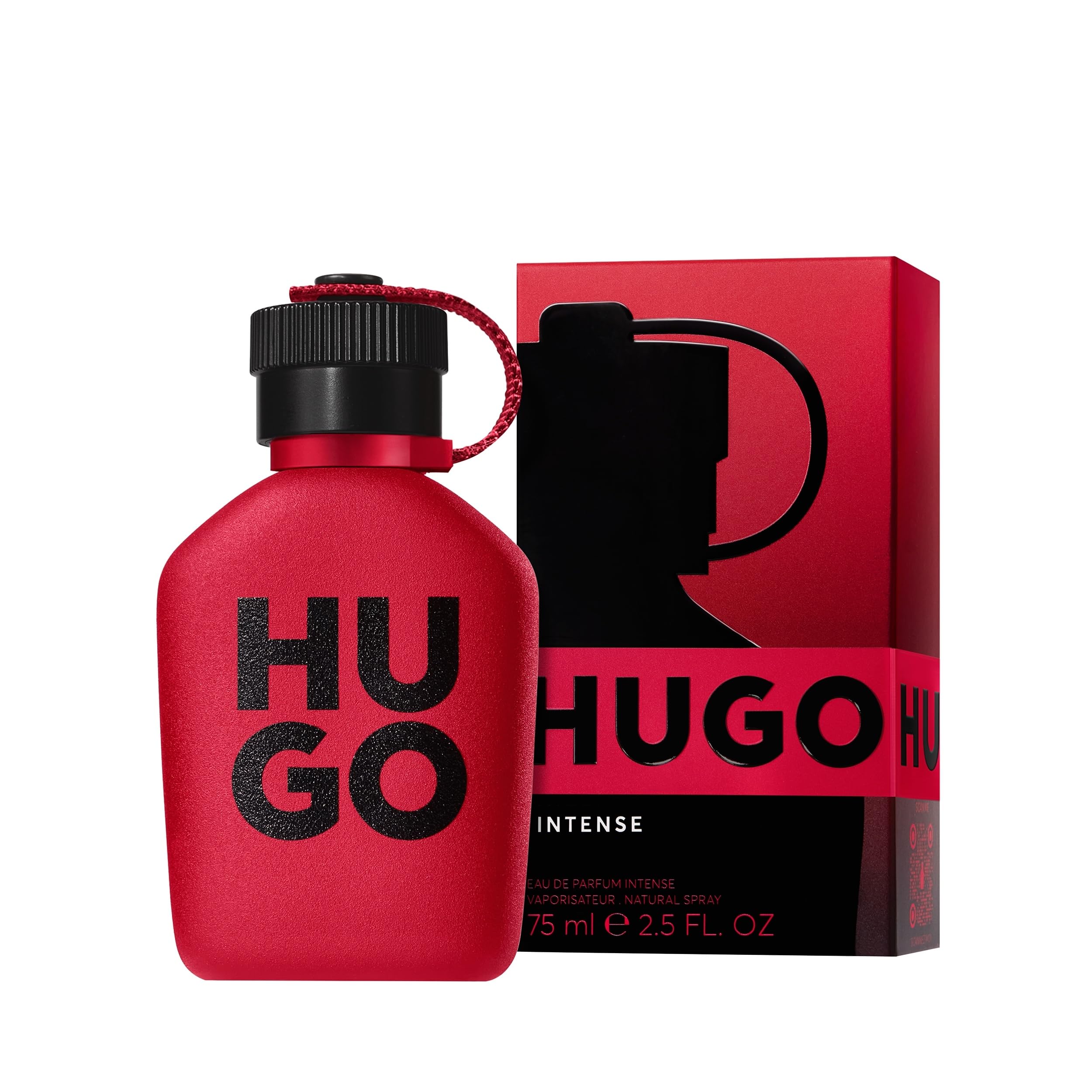 HUGO Intense Eau de Parfum para hombre | Fragancia masculina con notas de manzana roja y cuero rojo | Larga duración | 75 ml